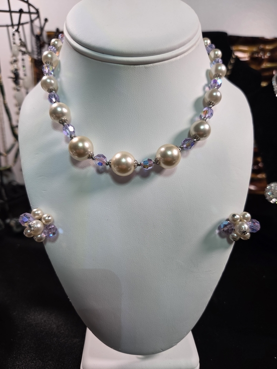 Ben Sherman Jewelry - Ben Sherman Cream Pearl Necklace with Lavender Crystal Accents